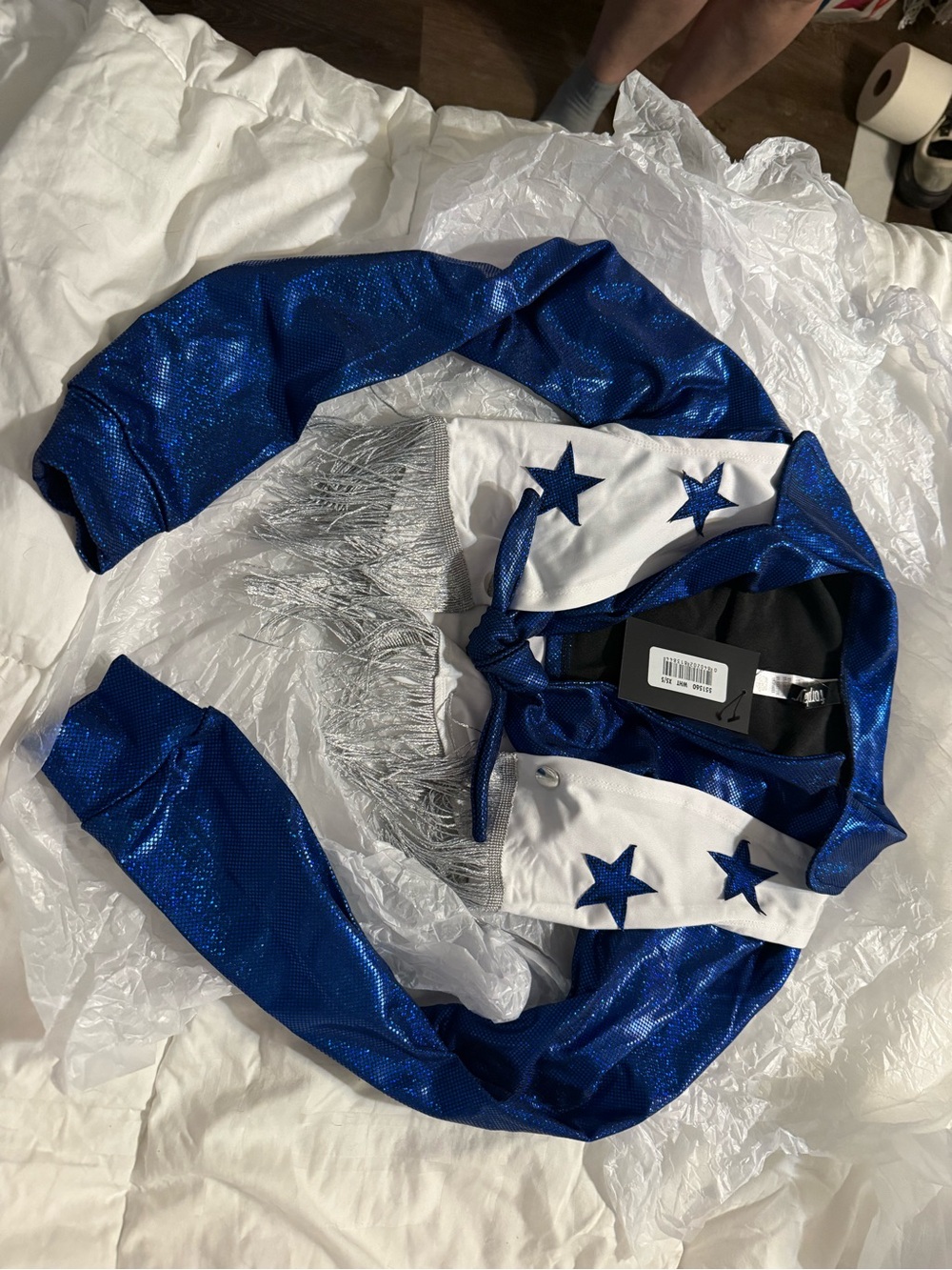 Dallas Cowboys Cheerleading Outfit, Blue and White - Picture 2 of 8